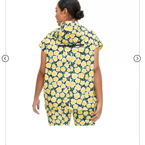 Women's Nylon Packable Yellow Poppy Short Sleeve Hooded Vest - DVF for Target - Picture 2 of 2